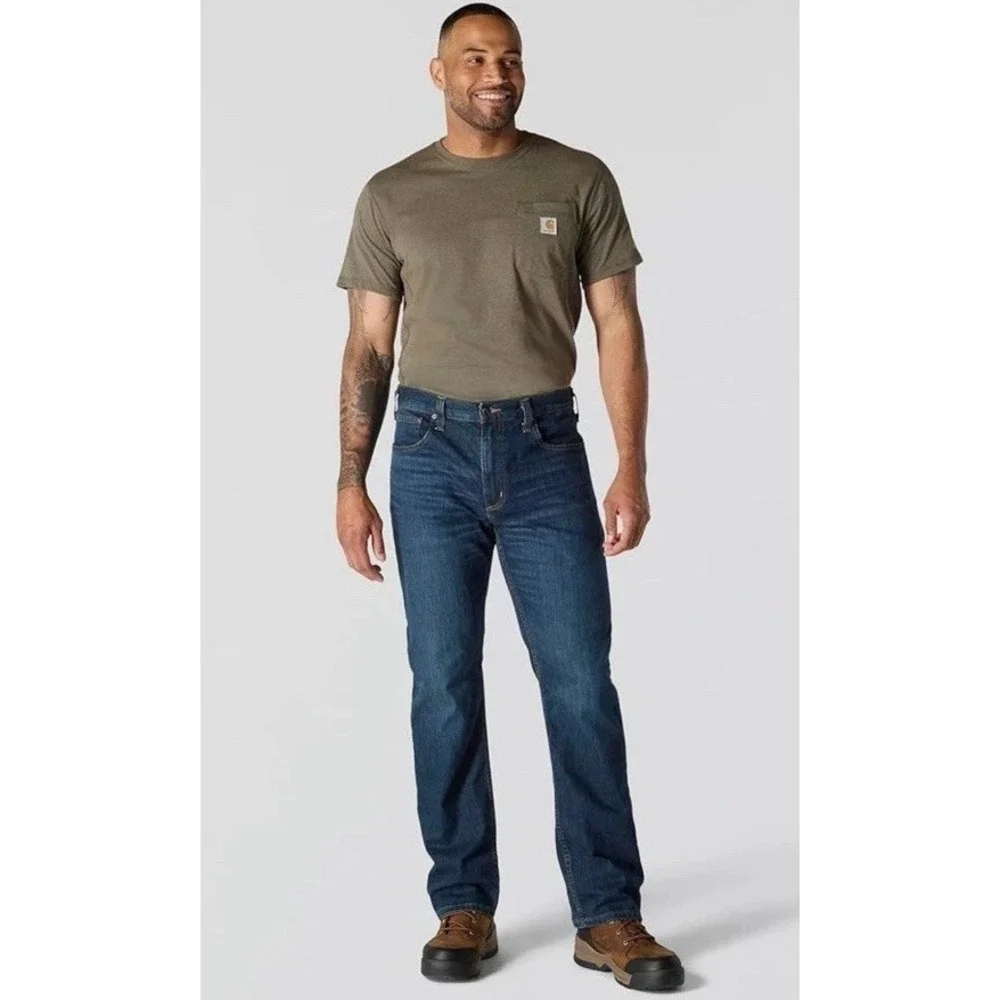 Carhartt Blue Jeans Rugged Flex Relaxed Fit Medium Wash‎ Stretch Men's 32x28